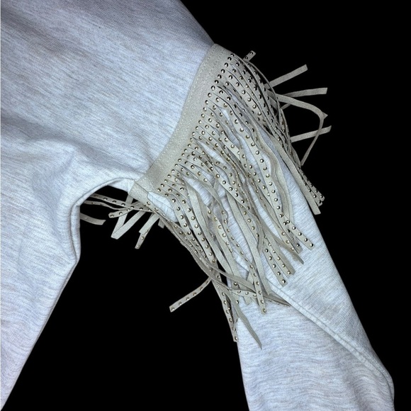 Honey & Sparkle fringe sleeve Sweatshirt k240 - Picture 6 of 6